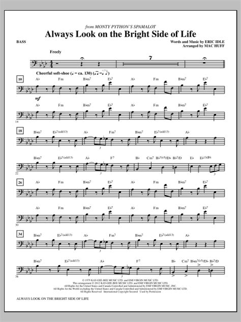 Always Look On The Bright Side Of Life - Bass | Sheet Music Direct