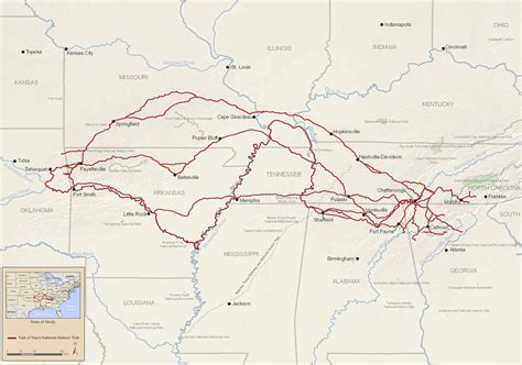 Trail of Tears Map - Encyclopedia of Arkansas