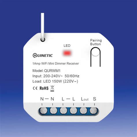 Quinetic 1A WiFi Mini Wireless Switch/Dimmer Receiver | Quinetic (QURWM1)