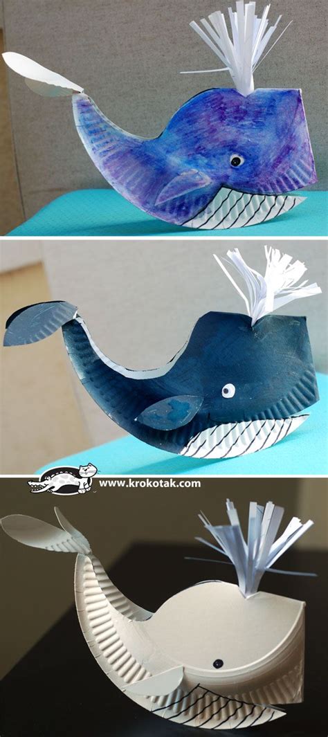 A paper plate whale | krokotak | Whale crafts, Ocean kids, Ocean kids crafts