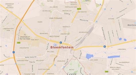 Map of Bloemfontein