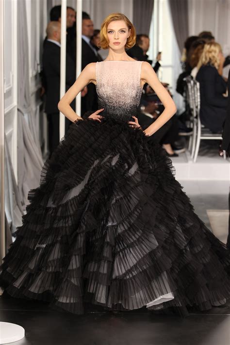 Dior Haute Couture Spring Summer 2012 – Look 35: Embroidered black silk dress. Discover more on ...