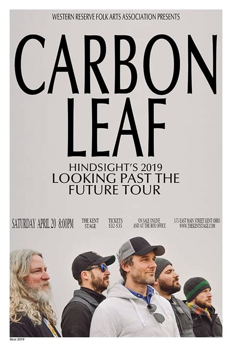 Carbon Leaf 2019 Kent Concert Poster - Raw Sugar Art Studio