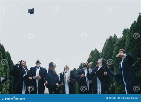 University Students Celebrating Graduation in the Park Stock Image ...