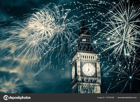 New Year in the city - Big Ben with fireworks Stock Photo by ©melis82 ...