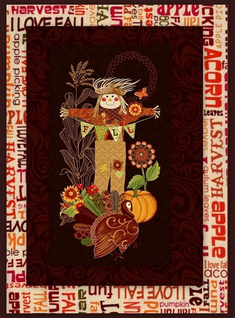 Easy Fabric Panel Quilt Kit Fall Festival Autumn Holiday Wall Quilt - AUNTIE CHRIS QUILT FABRIC. COM