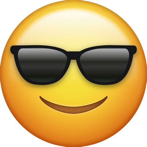 Cool emoji, Sunglass emoji, Ios emoji