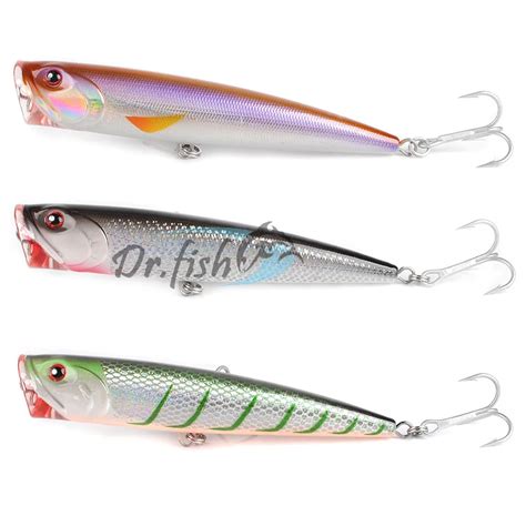 Dr.Fish Saltwater Freshwater Pencil Popper Topwater Surf Fishing Lures ...