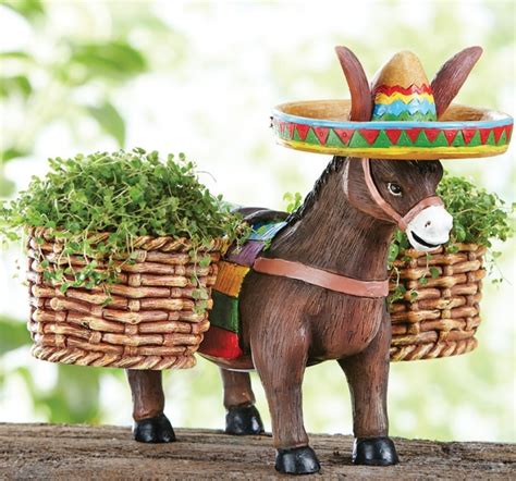 Donkey Figurine Garden Planter | Fresh Garden Decor