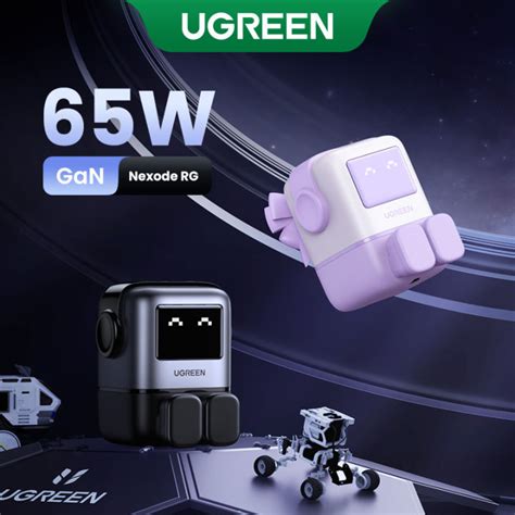 UGREEN Uno Charger 65W RobotGaN Charger 2 USB C 1 USB A Wall Charger ...