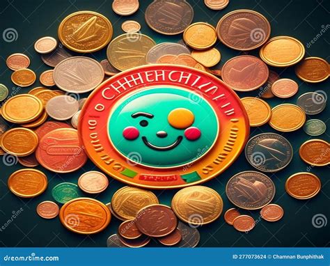 Smiley emoji in coin tray stock illustration. Illustration of curious ...