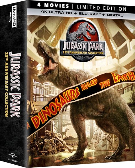 4K UHD - Jurassic Park 1-4 25th Anniversary Collection (4K UHD + Blu-ray + Digital HD) [USA ...