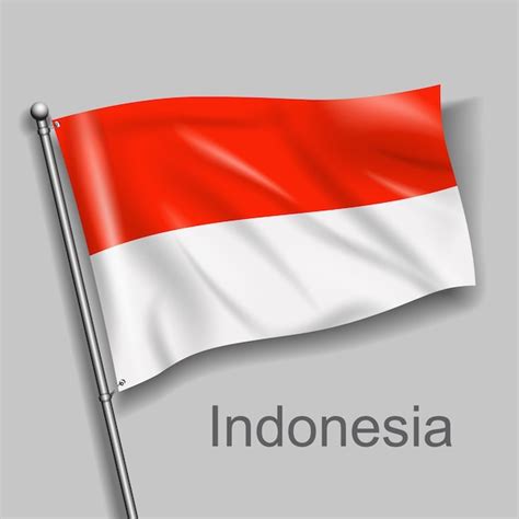 Premium Vector | The national flag of indonesia in asia