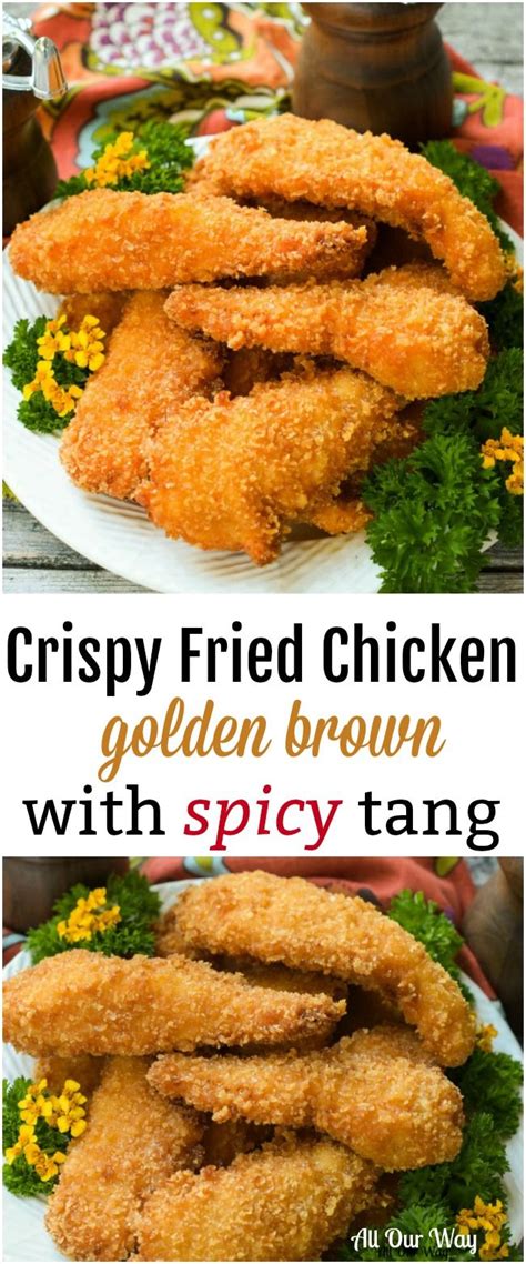 Crispy Fried Chicken cooks a golden brown while the meat inside is ...