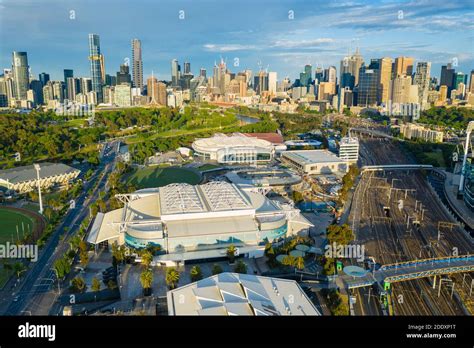 Aerial photo of Melbourne Park, home of Australian Open tennis ...