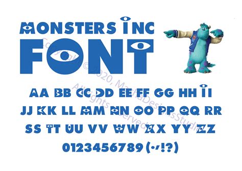 Monsters Inc Font SVG Digital Download Monsters Inc SVG - Etsy UK