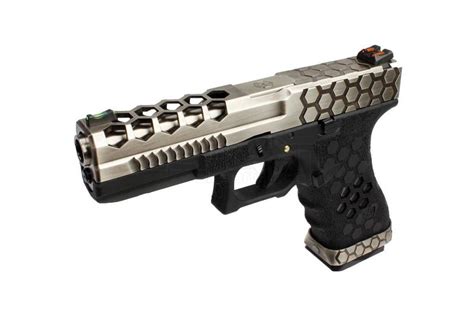 Armorer Works Custom Hex-Cut (Black/Silver Slide) - DEFCON AIRSOFT