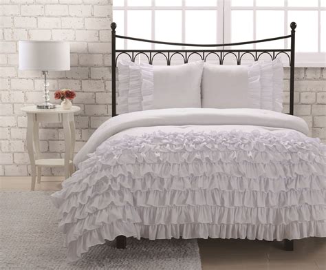 Twin Miley Mini Ruffle Comforter Set White | eBay