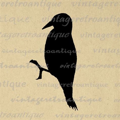 Printable Digital Bird Silhouette Graphic Image Download Vintage Clip ...