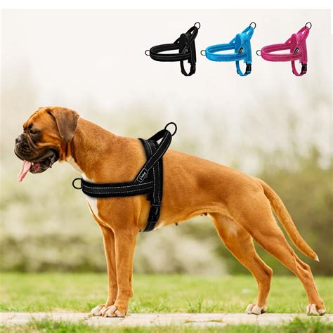 No Pull Dog Harness Nylon Large Dog Harness Reflective Pet Vest Padded ...