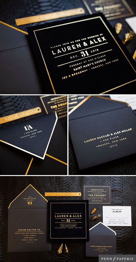 Bespoke Black Wedding Invitation | Black wedding invitations, Wedding invitations romantic ...