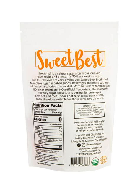 Baking Essentials Corporation | Sweet Best Erythritol Natural Sweetener ...