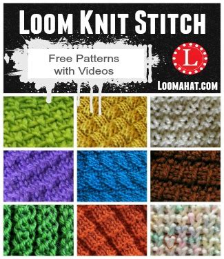 Loom Knit Stitches Directory of FREE Patterns with Video