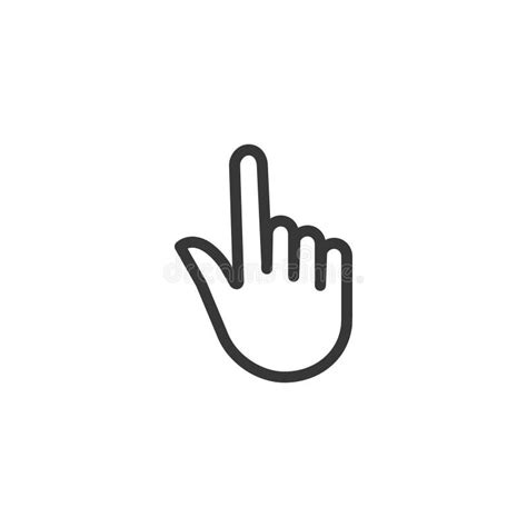 Hand Pointer Outline Icon Simple Flat Style Vector Illustration Stock Illustration ...