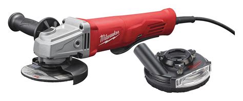 MILWAUKEE Angle Grinder, 4 1/2 in Wheel Dia., 11 Amps, 120V AC, 11,000 RPM No Load RPM, Includes ...