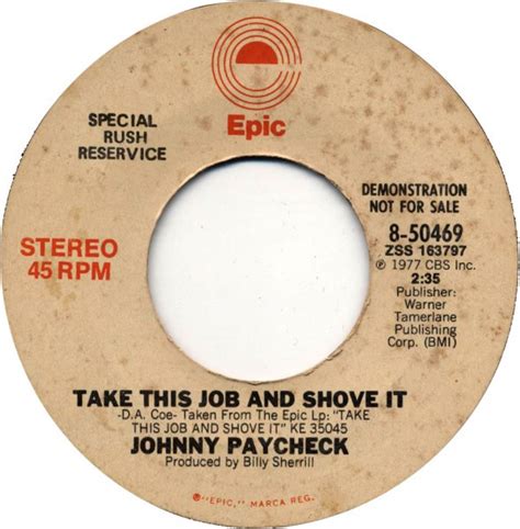 Johnny Paycheck - Take This Job And Shove It (1977, Vinyl) | Discogs