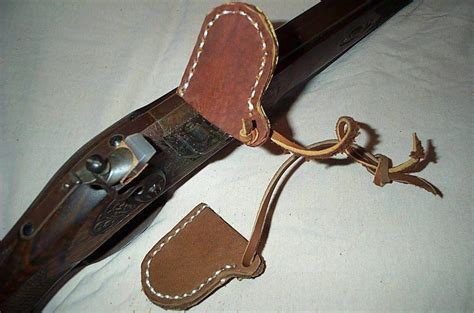 Black powder, Flintlock Rifle Pistol, leather Frizzen Covers (two) | #3900253127