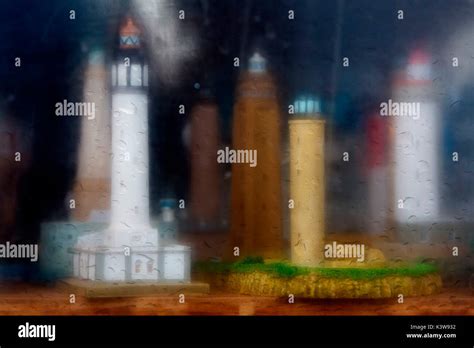 Brittany, France. Miniature lighthouses Stock Photo - Alamy