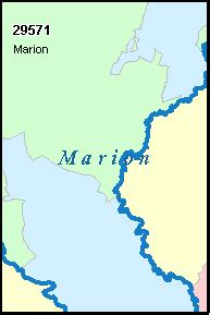 MARION County, South Carolina Digital ZIP Code Map