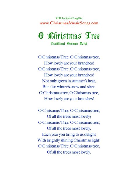 O Christmas Tree lyrics