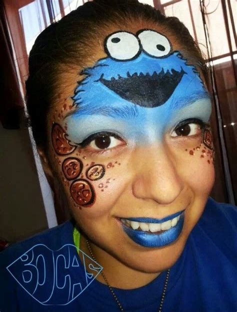 Melinas cookie monster. | Monster face painting, Face painting, Face painting designs