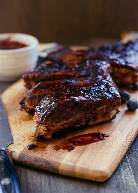 Baby Back Ribs with Blueberry Balsamic Barbecue Sauce | Kitchen Confidante