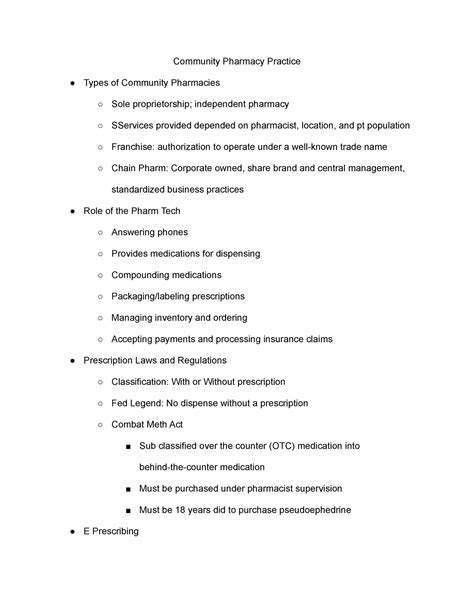 Community Pharmacy Practice - Studocu