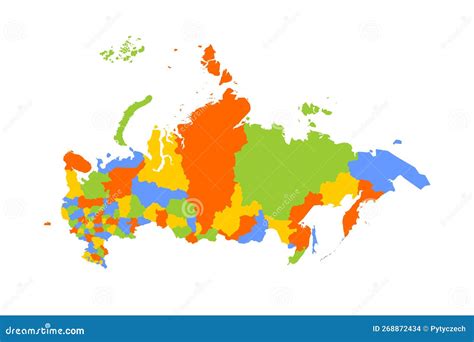 Russia Political Map of Administrative Divisions Stock Illustration ...