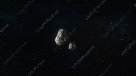 Binary asteroid heading to Sun, animation - Stock Video Clip - K011 ...