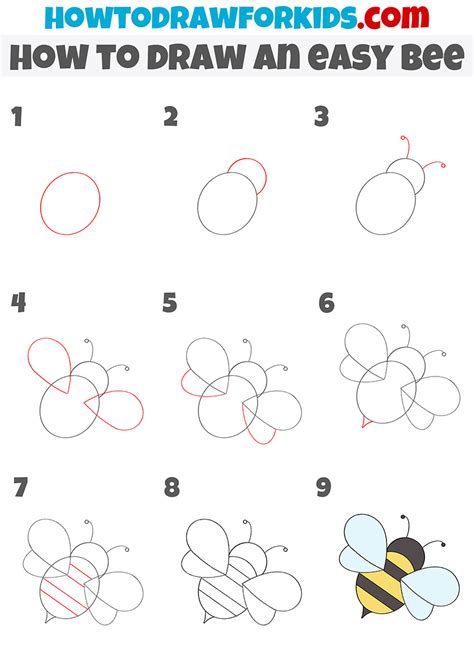 How to Draw an Easy Bee - Easy Drawing Tutorial For Kids