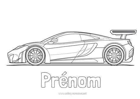 Coloriage n°343 - Véhicules Voiture de course