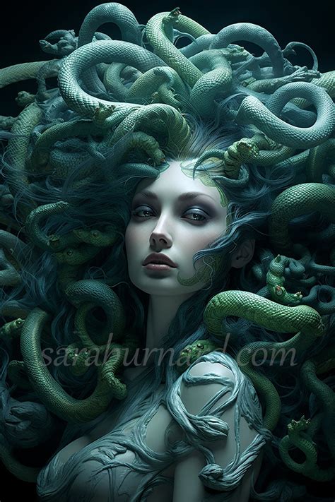 Medusa Digital Download Greek Mythology Gorgon AI Art Print Printable ...