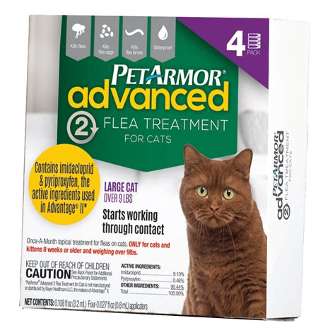 PetArmor Advanced 2 Flea Treatment for Large Cats, 4 Monthly Treatments - Walmart.com - Walmart.com