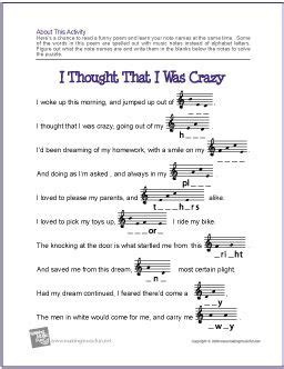 Free Music Theory Worksheets | MakingMusicFun.net--Sentences that end with a musical code. Could ...