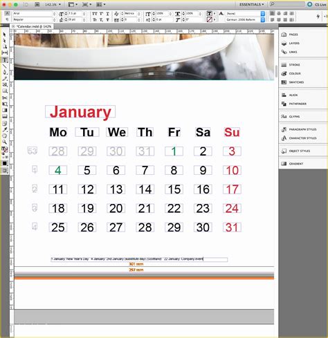 Free Indesign Calendar Template Of Corporate Calendar In Indesign Incl Template Saxoprint ...