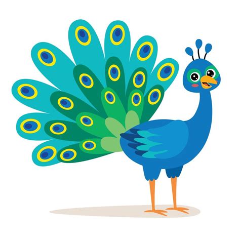 ilustración de dibujos animados de un pavo real 13481124 Vector en Vecteezy