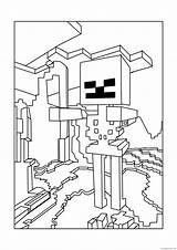 Minecraft Skeleton Coloring Page Coloring4free  Coloring Home sketch template