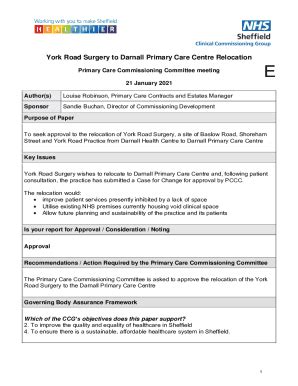 Fillable Online York Road Surgery to Darnall Primary Care Centre Relocation Fax Email Print ...