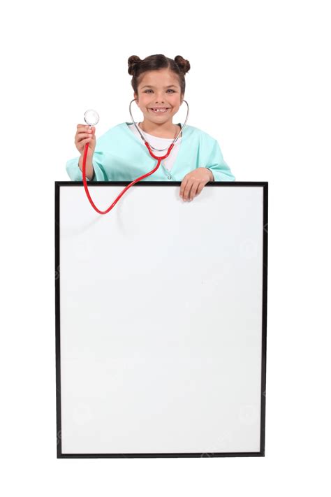 Young Girl Wearing Nurse Costume Takes A Pose With Blank Space, Child ...