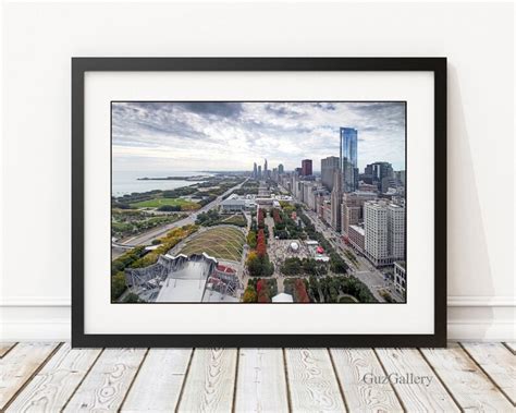 Chicago Millennium Park Art Print Chicago Skyline Wall Art - Etsy